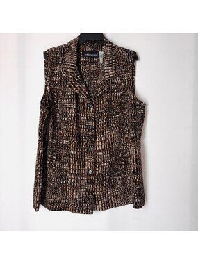 Harbor Dress Woman Sleeveless Button Front Blouse Size 36W